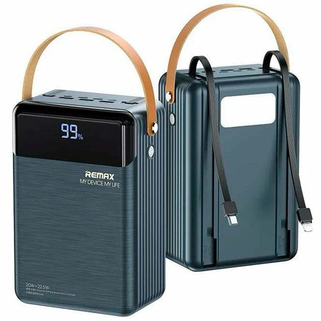 Зарядний пристрій Павербанк автономний Remax RPP-566 Lesu II Series PD20W+QC22.5W Cabled Fast Charging 80000 mAh