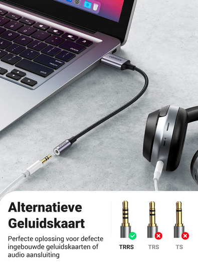 Перехідник Ugreen CM477 USB to 3.5 мм Audio Adapter 25см - Зображення 3