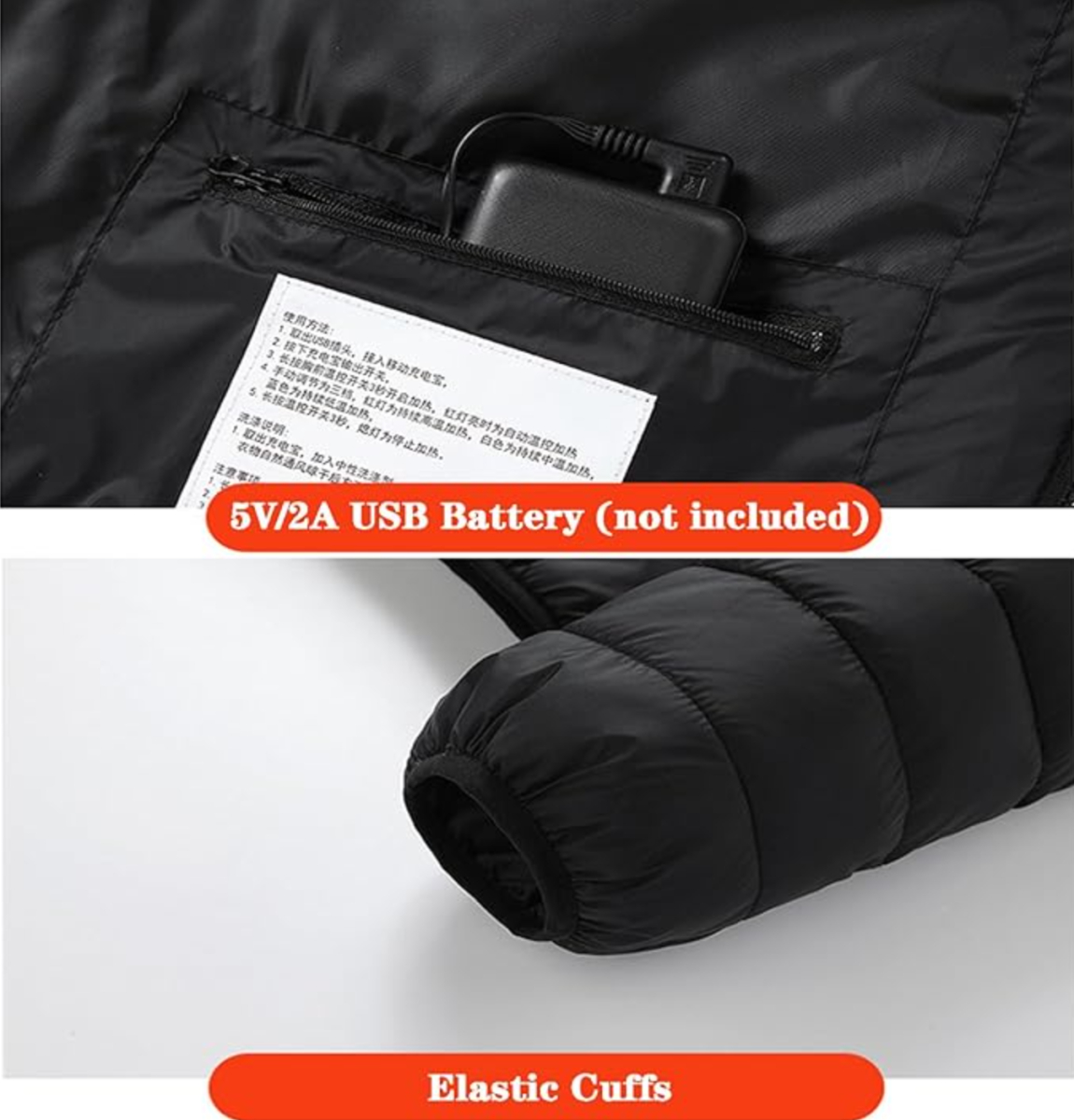 Куртка з підігрівом від PowerBank Single control 4 zones чорний розмір L - Зображення 6