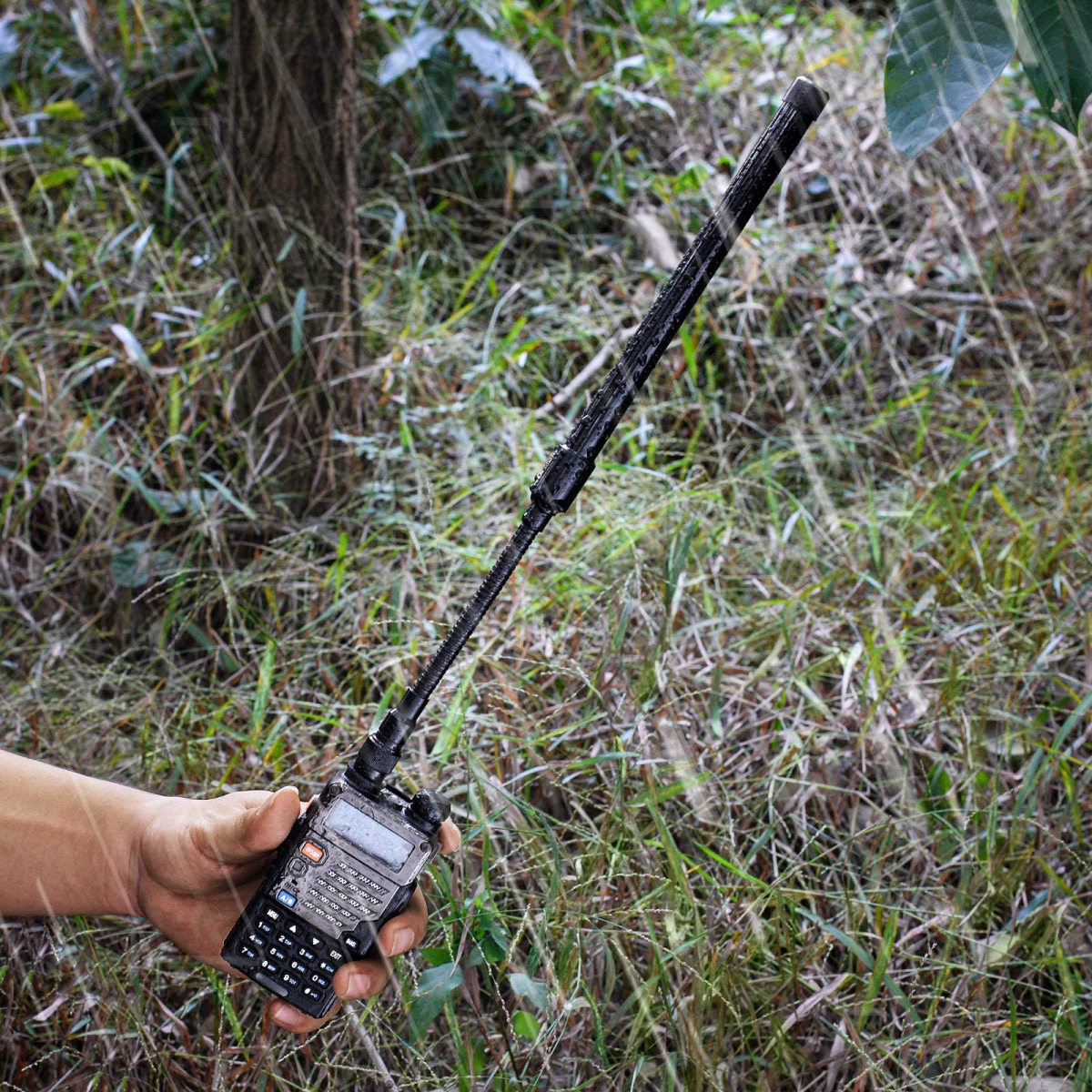 Тактична антена 33см Bingfu Gooseneck CS дводіапазонна VHF UHF Радіоаматорська антена, сумісна з радіостанцією Kenwood Baofeng - Зображення 2