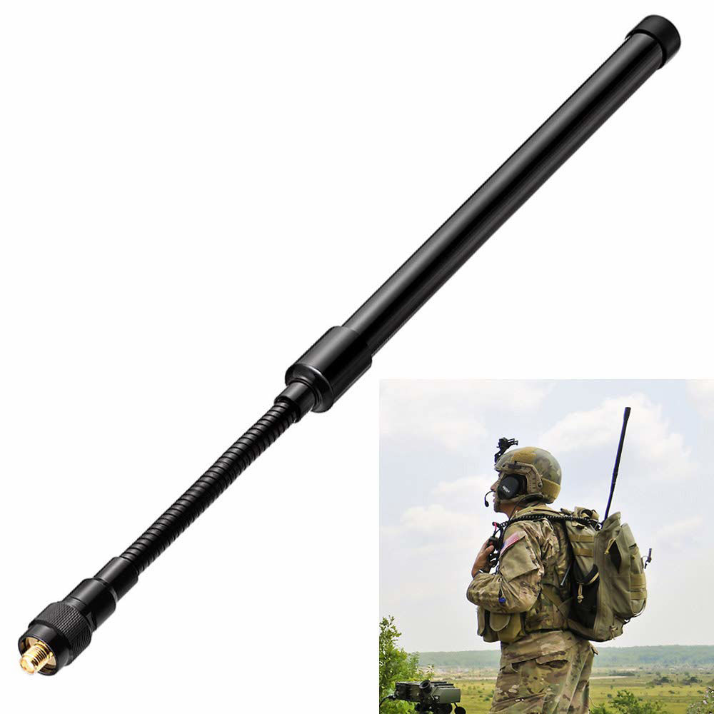 Тактична антена 33см Bingfu Gooseneck CS дводіапазонна VHF UHF Радіоаматорська антена, сумісна з радіостанцією Kenwood Baofeng