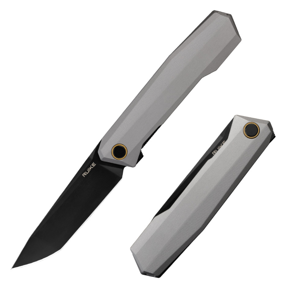 Ніж складаний туристичний Ruike P166-AК, (9.2 см) 14C28N / Aluminum сірий
