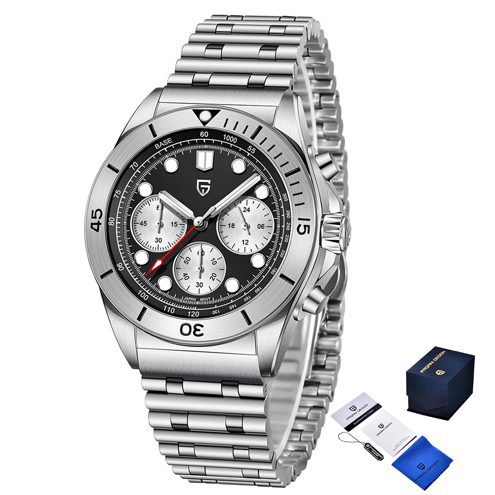 Чоловічий годинник Pagani Design PD-1705-1 Silver-Black Steel