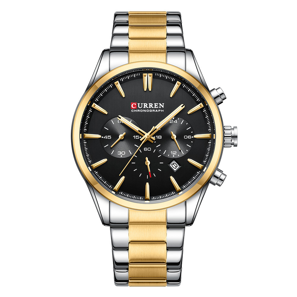 Чоловічий годинник Curren 8446 Silver-Gold-Black