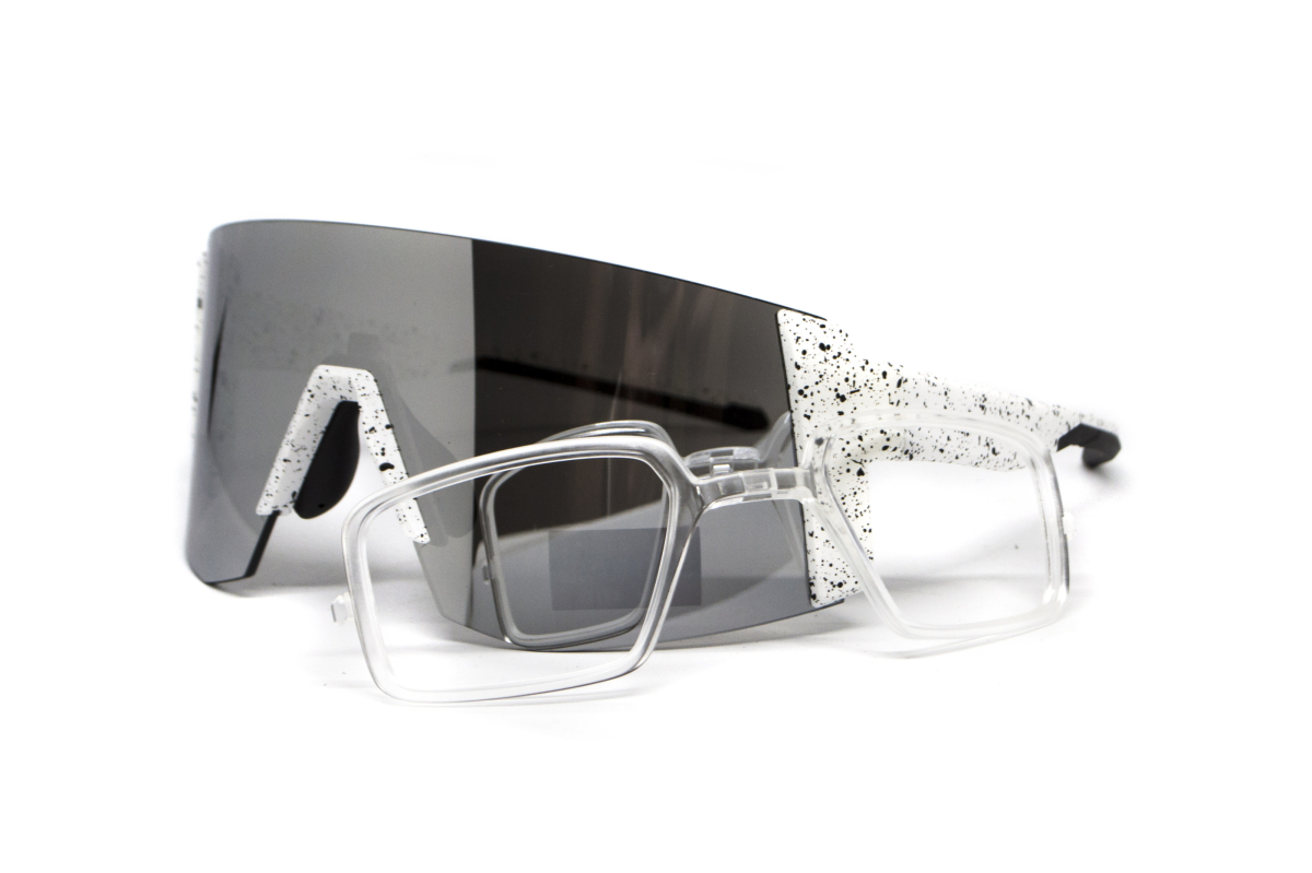 Окуляри захисні Global Vision Astro+RX White (G-Tech™ silver), дзеркальні сірі в білій оправі з діоптрійною вставкою в комплекті