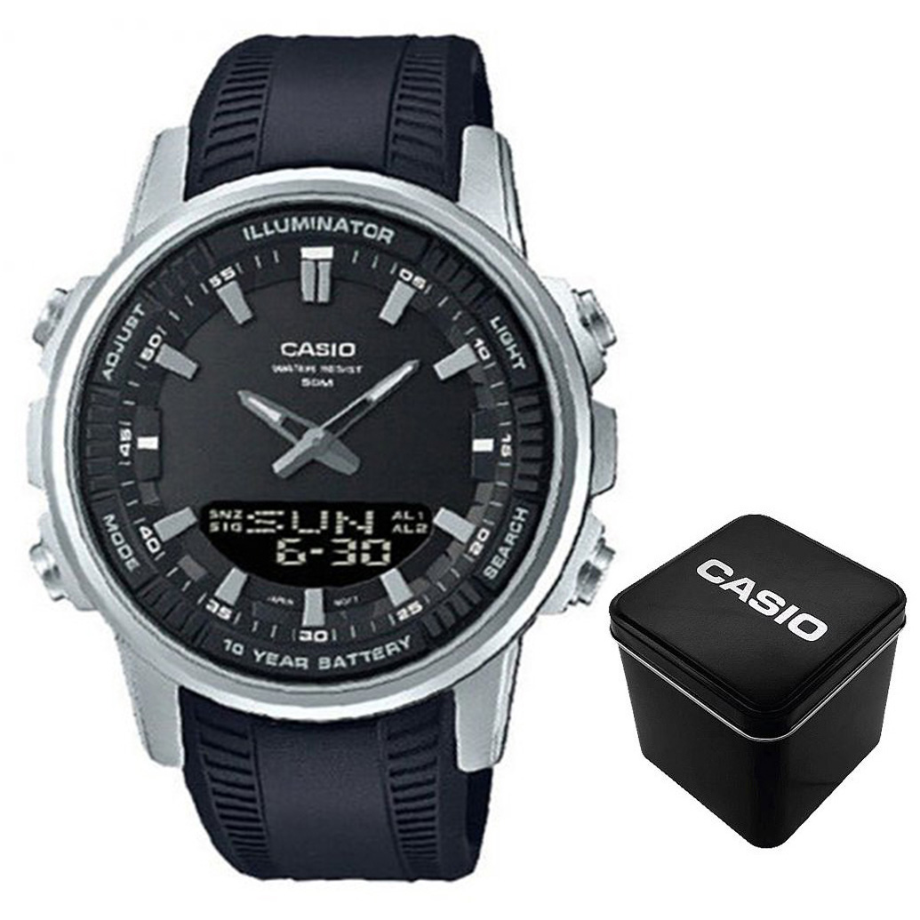 Класичний Чоловічий годинник Casio AMW-880-1A стальний, водонепроникний, Японія