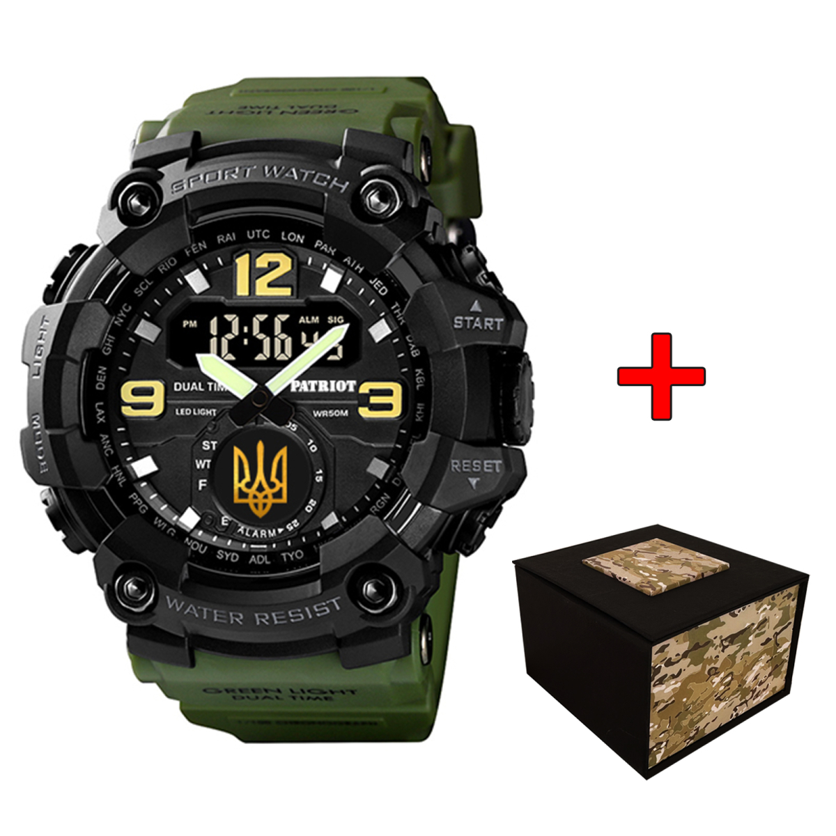 Patriot 004AGUAGD Тризуб золото Зелені + Коробка.
