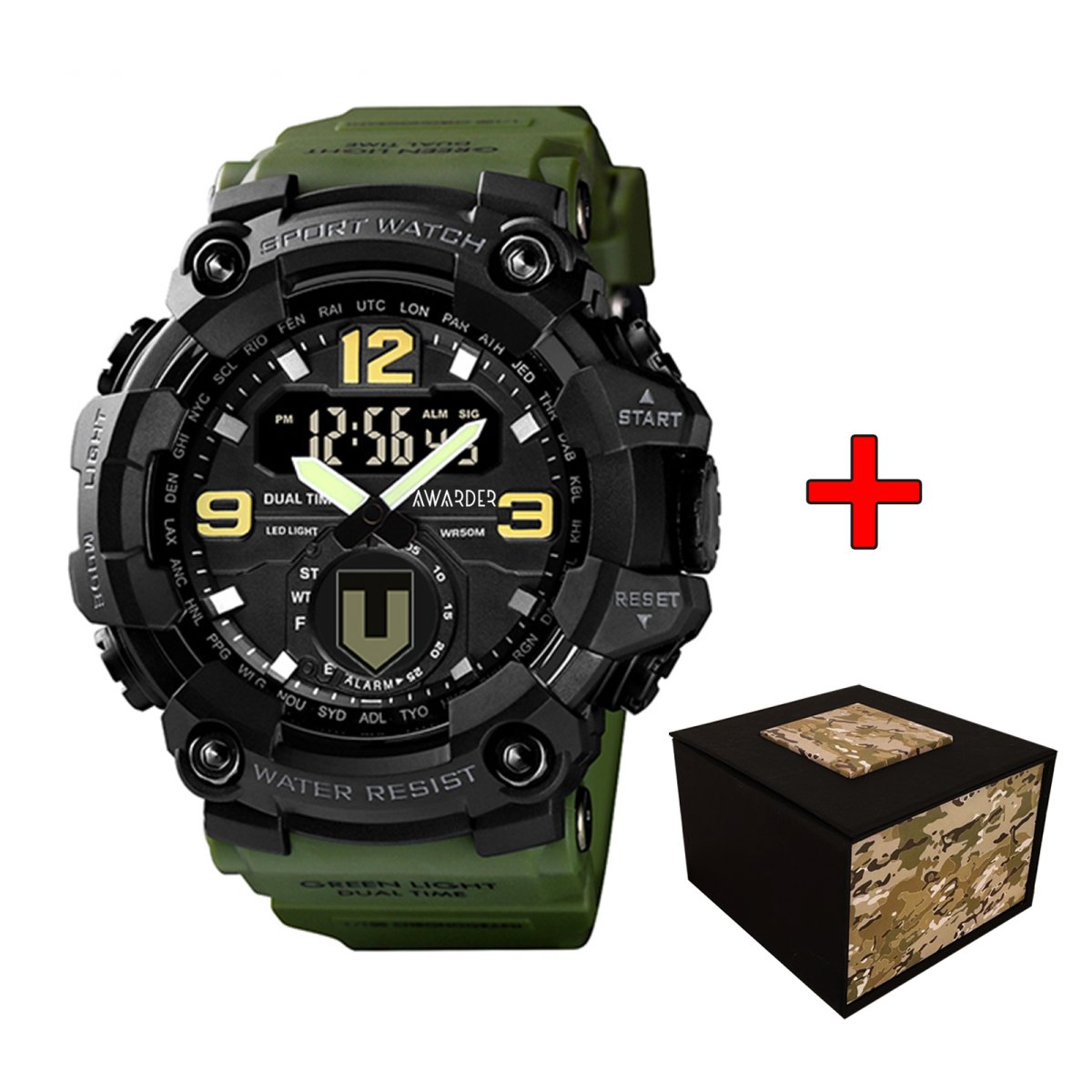 Чоловічий годинник Awarder 004 ТРО Army Green-Black