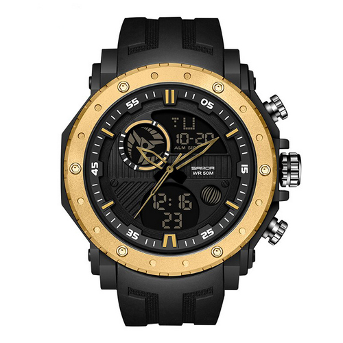 Чоловічий годинник Sanda 6012 Black-Gold