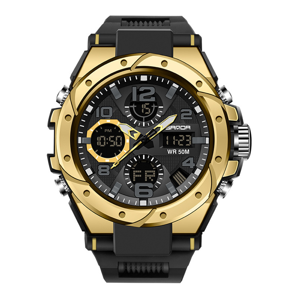 Чоловічий годинник Sanda 6008 Black-Gold