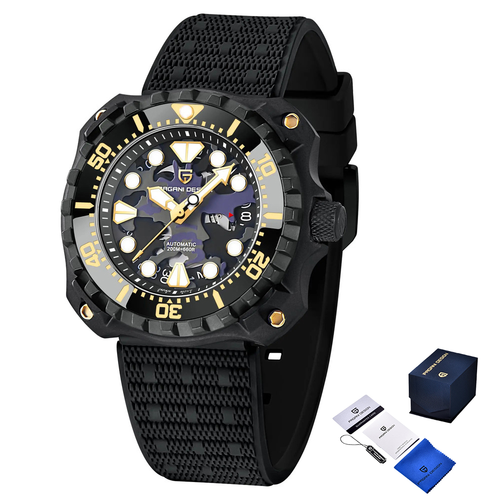 Чоловічий годинник Pagani Design PD-YN009 Black-Camo Blue