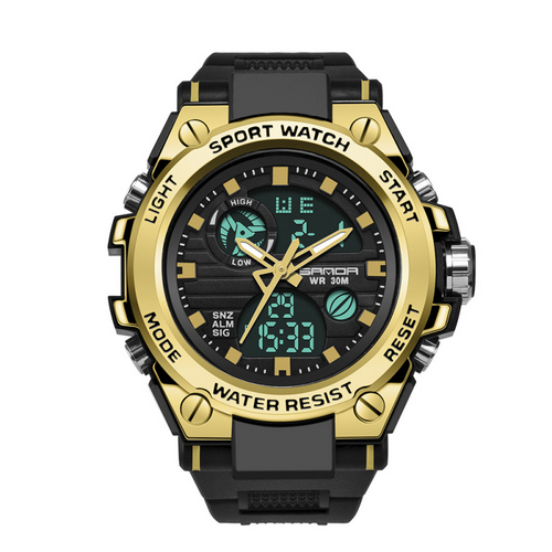 Чоловічий годинник Sanda 739 Black-Gold