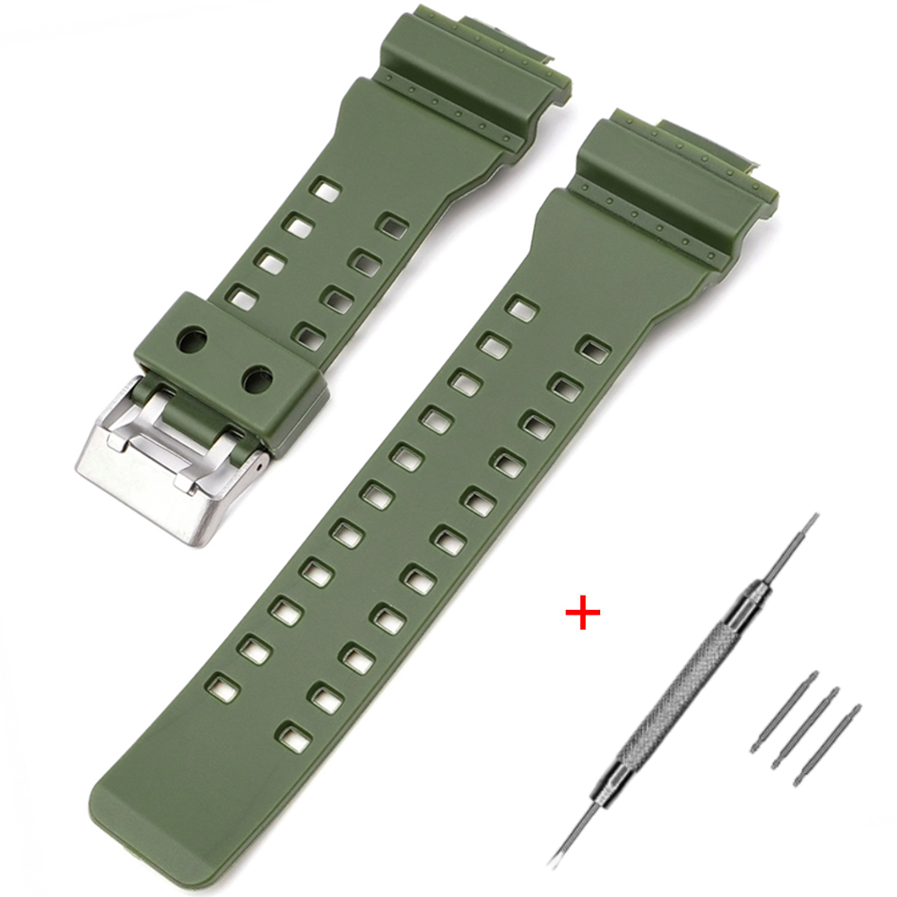 Ремінець для Casio G-Shock GA-100/110 Army Green SI AG