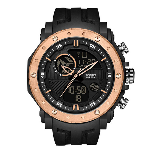 Чоловічий годинник Sanda 6012 Black-Cuprum