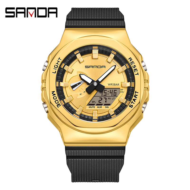 Чоловічий годинник Sanda 3167 Gold
