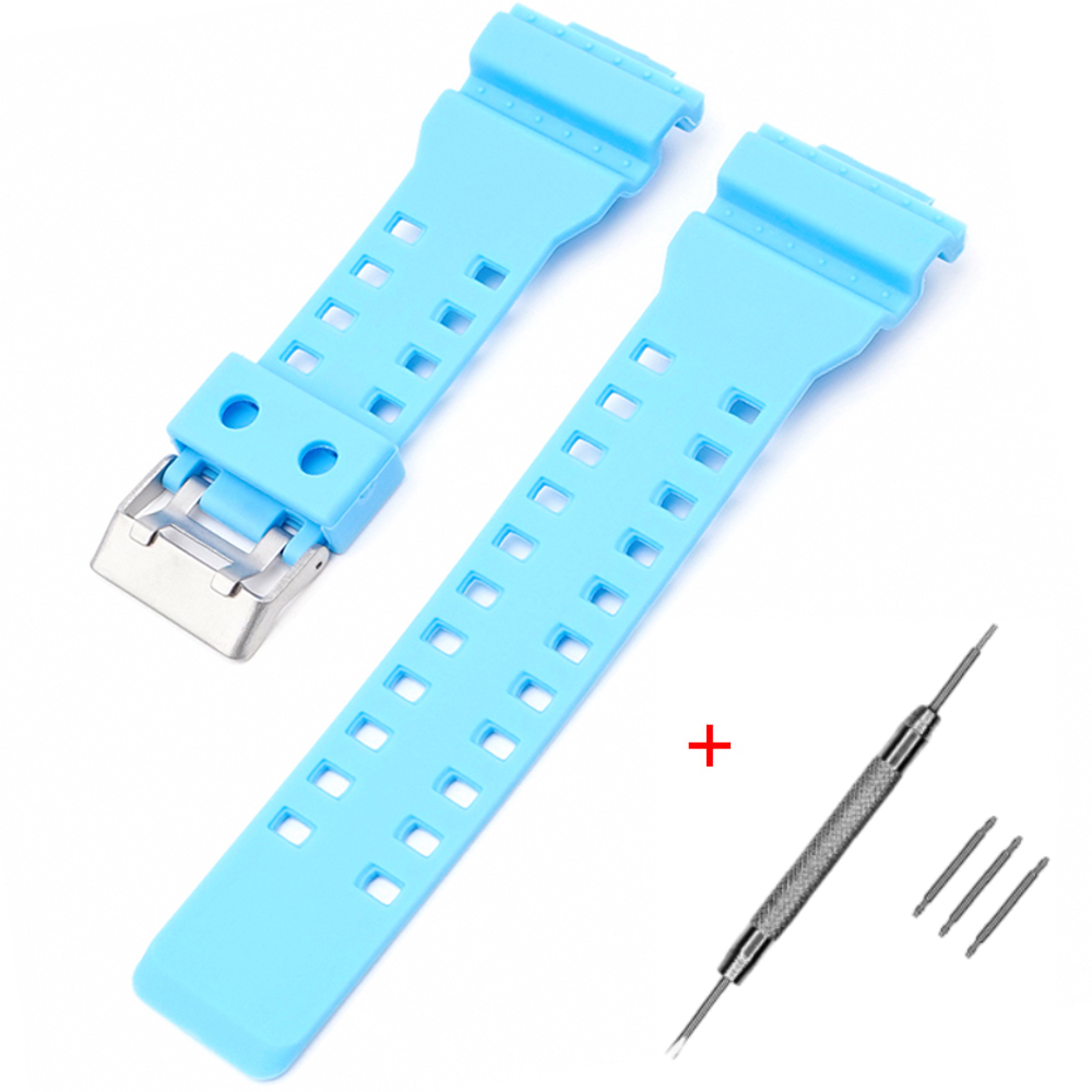 Ремінець для Casio G-Shock GA-100/110 Light Blue LB SI