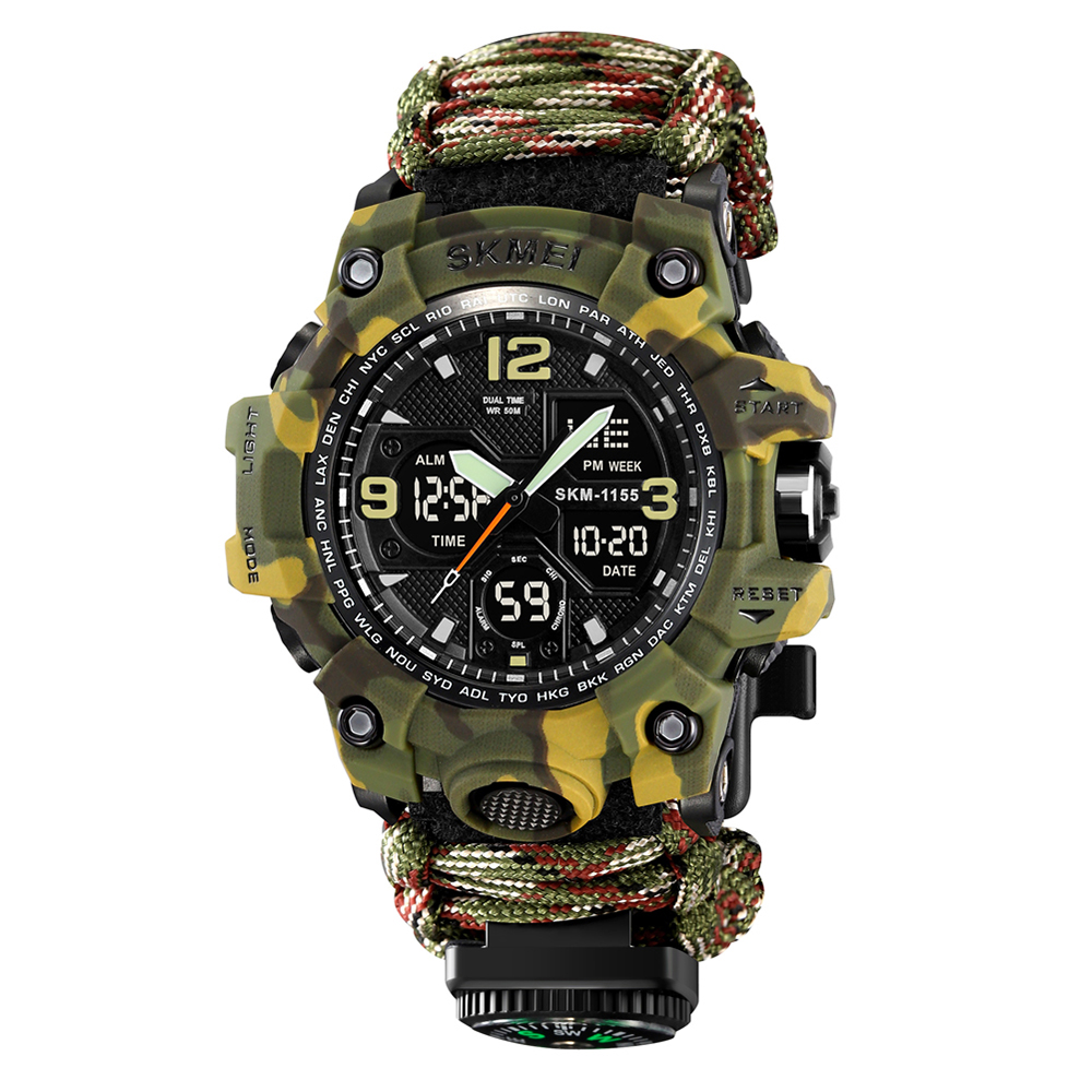 Чоловічий годинник Skmei 1155BNCMGN Camo Green