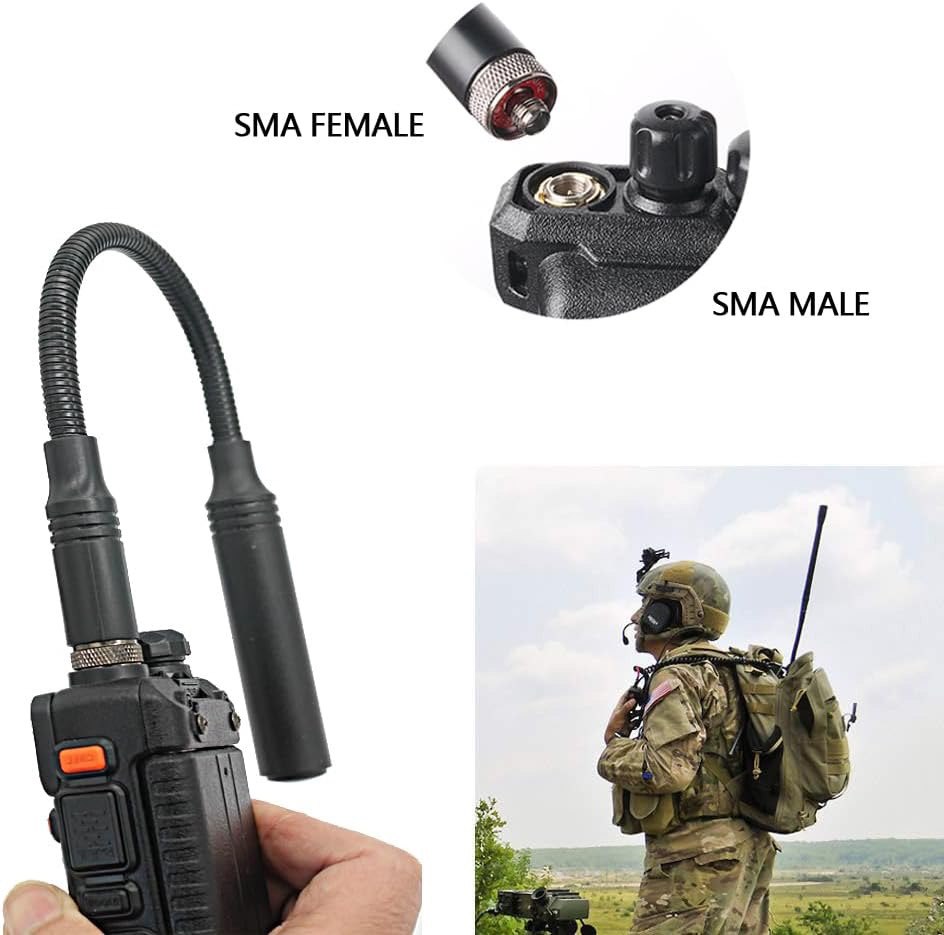 Високочутлива GooseNeek трубчаста антена - SMA-F, Сумісна з UHF/VHF Baofeng UV-5R, UV-82, BF-888s та Іншими - Всенаправлене Покриття - Зображення 2
