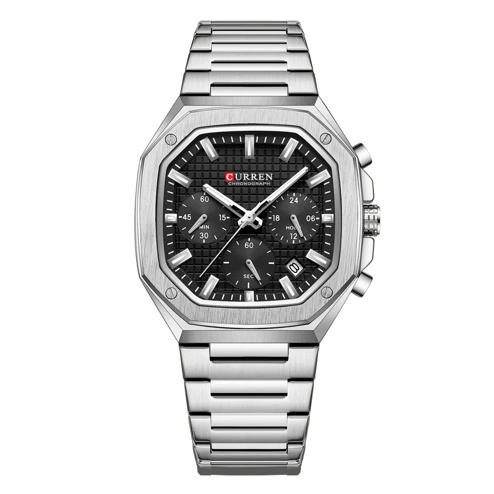 Чоловічий годинник Curren 8459 Silver-Black