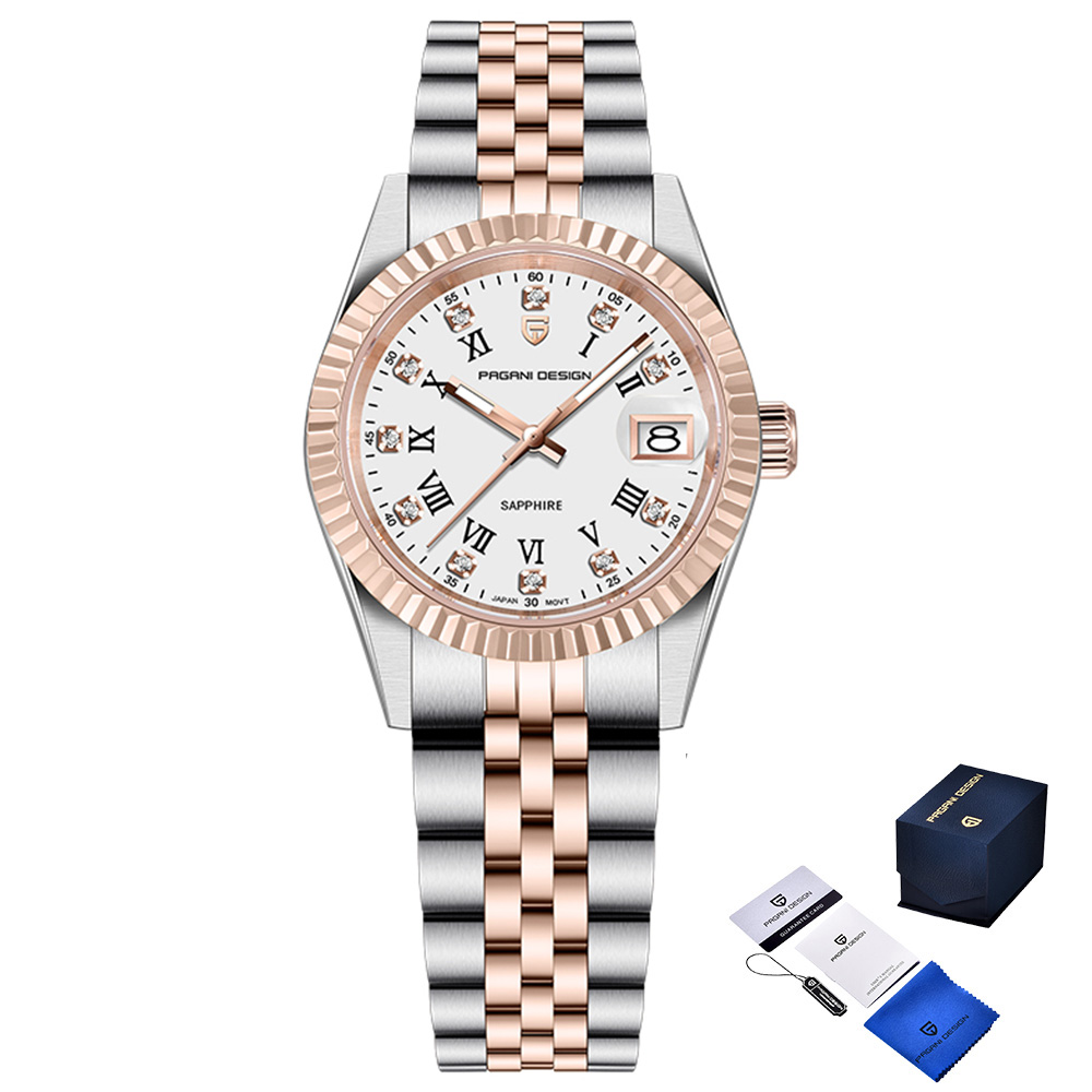 Жіночий годинник Pagani Design PD-1794L Silver-Rose Gold-White