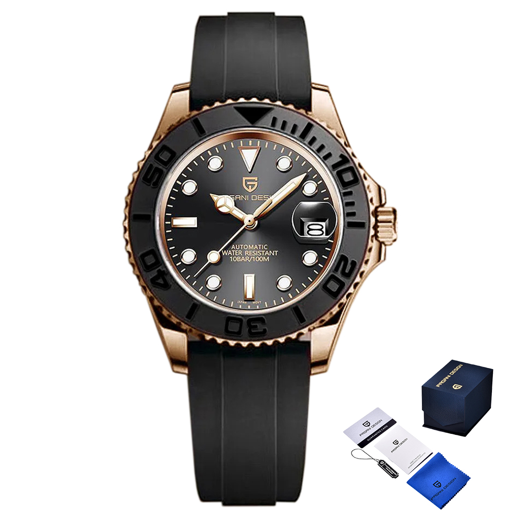 Чоловічий годинник Pagani Design PD-1651 Gold-Black Silicone