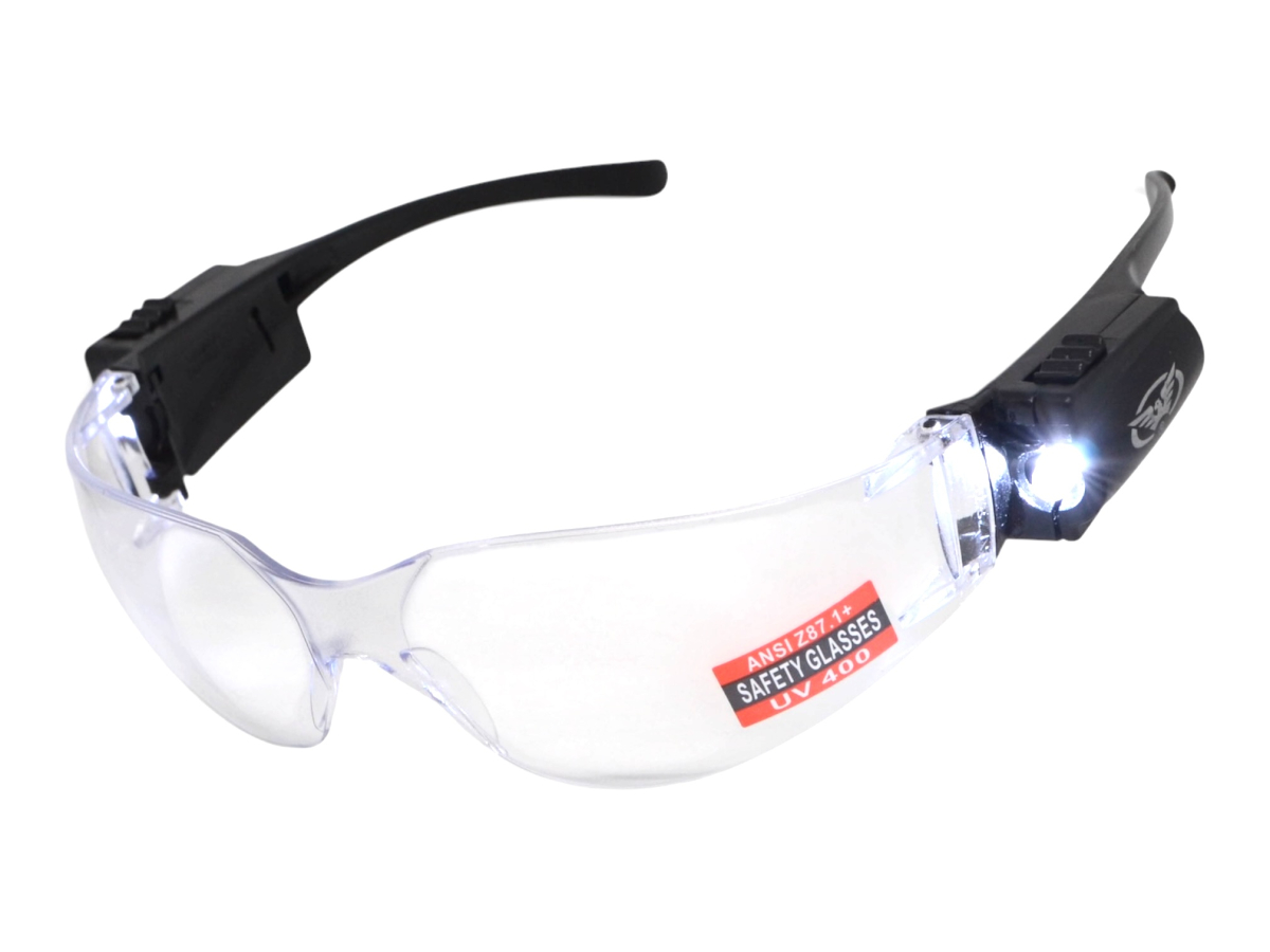 Окуляри захисні відкриті з LED-підсвіткою Global Vision Rider LED (Clear) прозорі