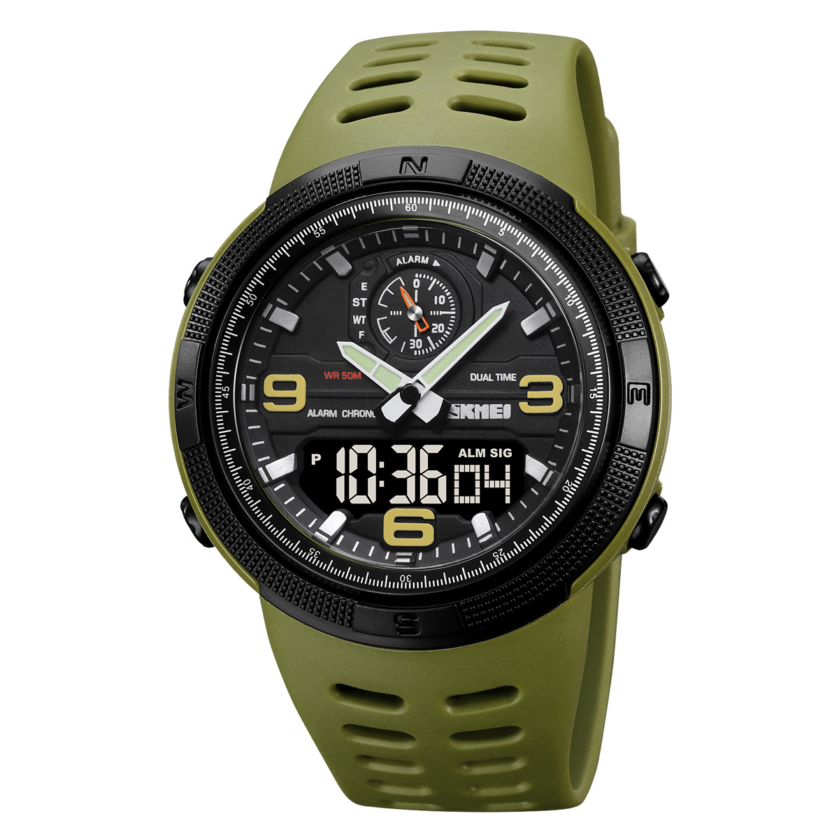 Чоловічий годинник Skmei 1655AGBK Army Green-Black