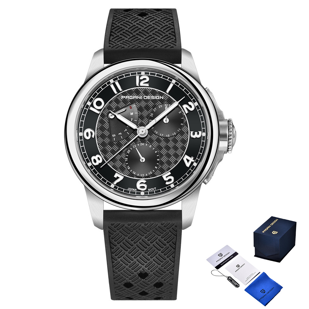 Чоловічий годинник Pagani Design PD-1780 Black-Silver-Black