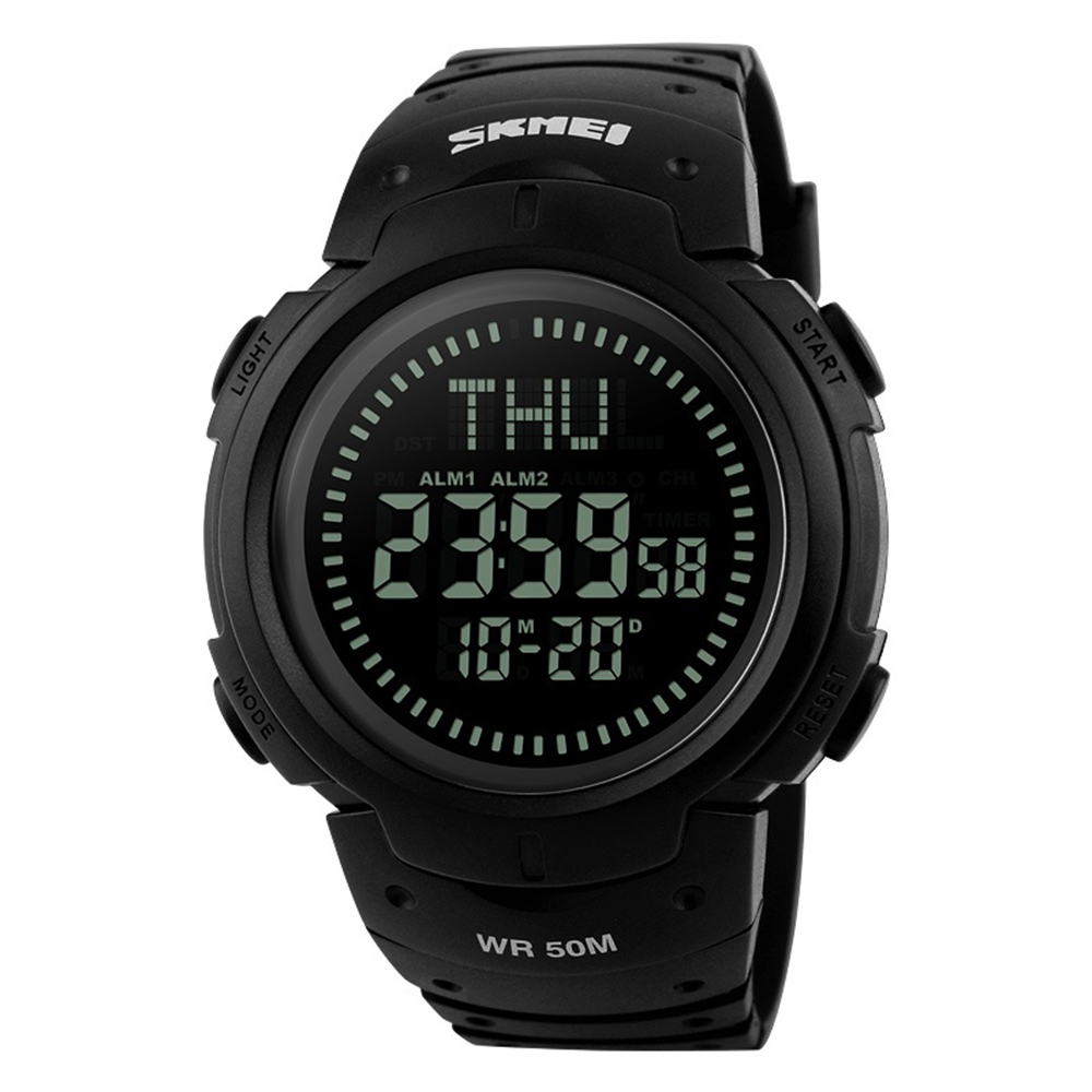 Чоловічий годинник Skmei 1231BK All Black Smart Watch + Compass