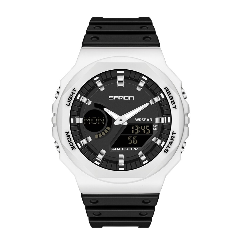 Чоловічий годинник Sanda 6016 White-Black