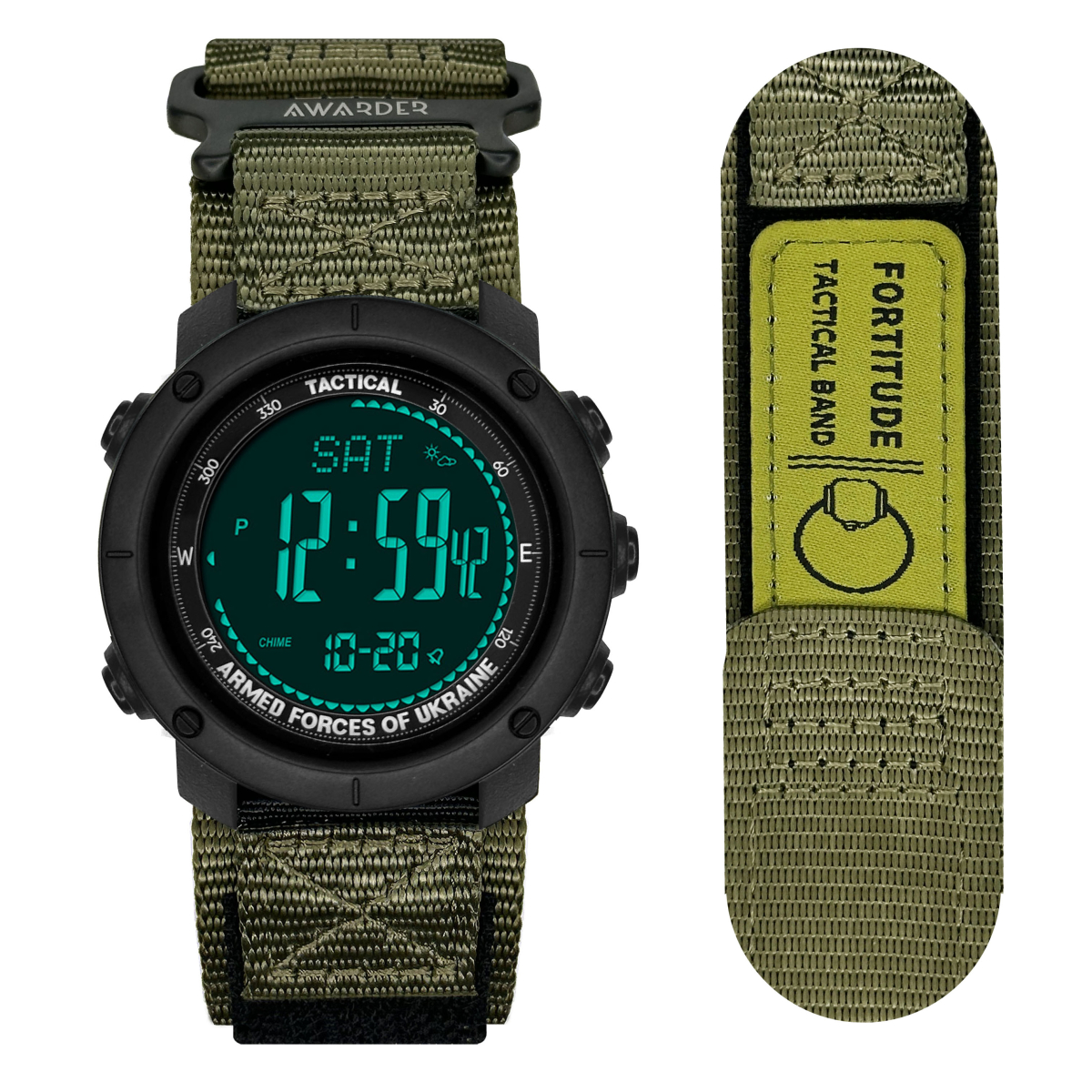 Чоловічий годинник Awarder 036 Nylon Black-Army Green
