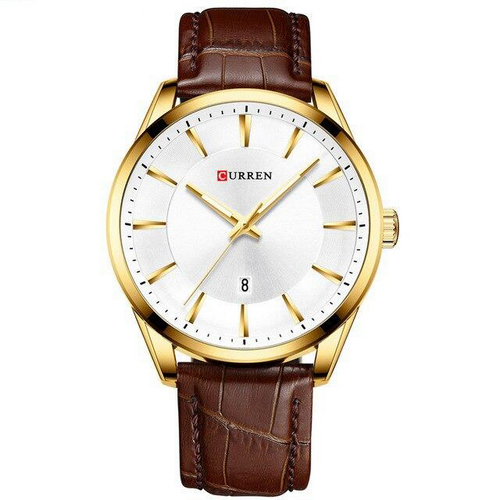 Чоловічий годинник Curren 8365 Brown-Gold-White