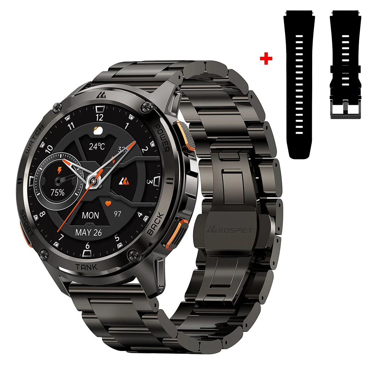 Тактичний Розумний Годинник Kospet TANK T3 Black Special Edition + Спортивні Режими, Водозахист, Дзвінки