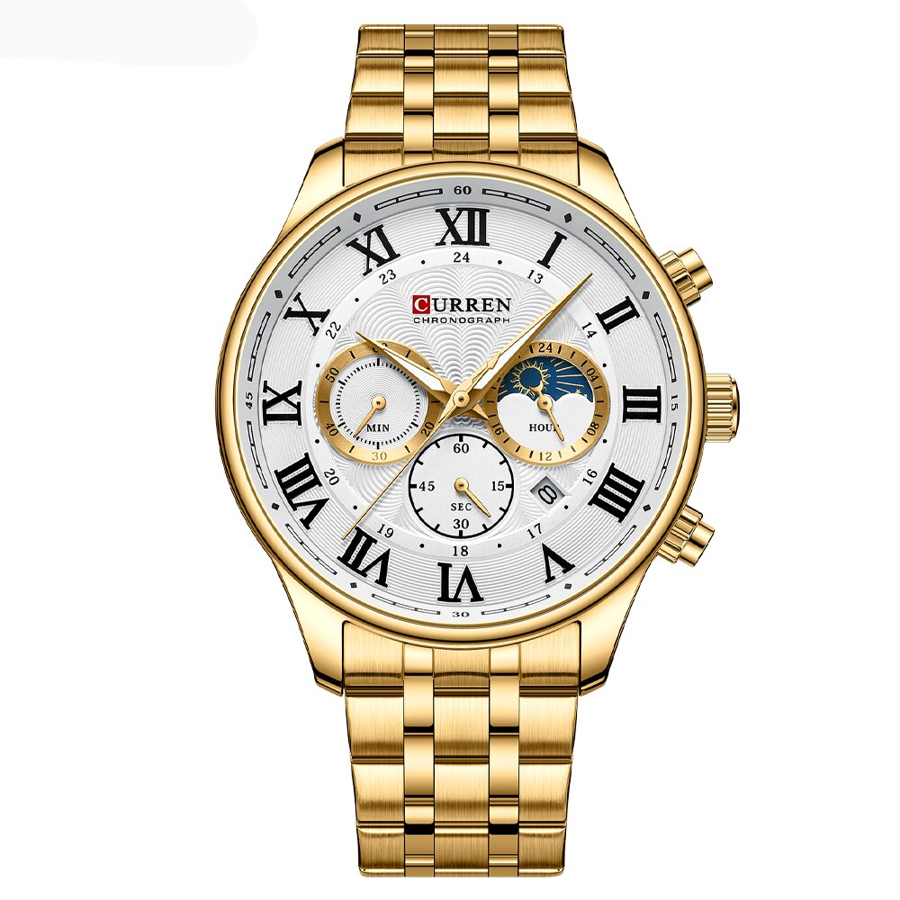 Чоловічий годинник Curren 8427 Gold-White