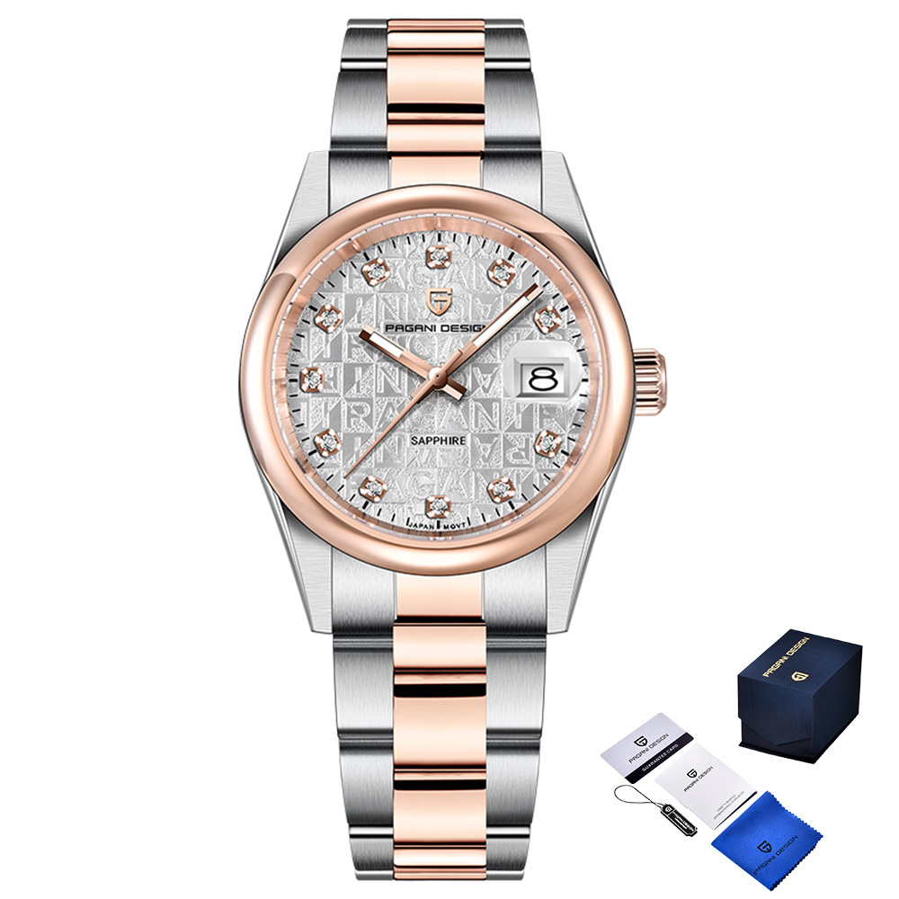 Чоловічий годинник Pagani Design PD-1794M Silver-Rose Gold-White