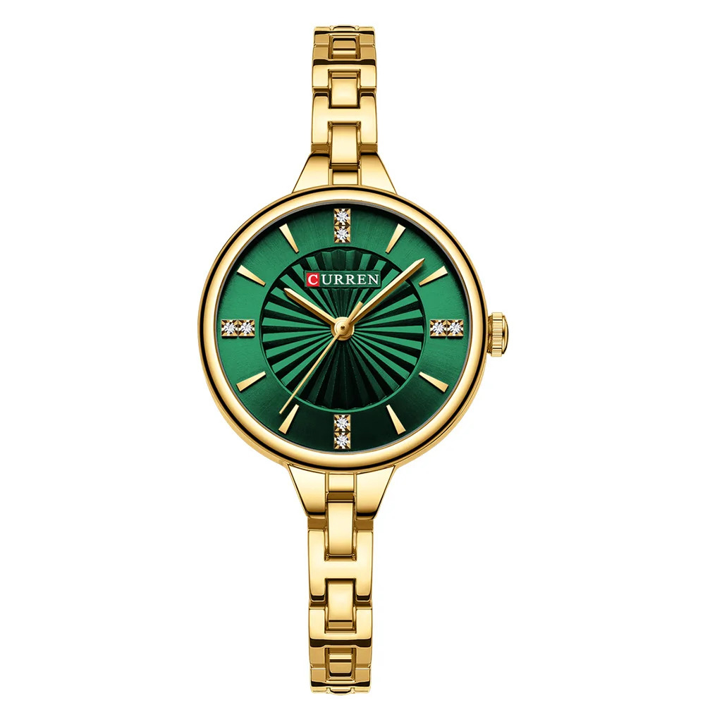 Жіночий годинник Curren 9097L Gold-Green