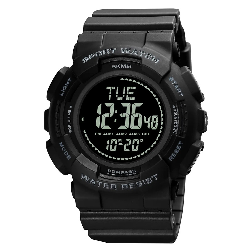 Чоловічий годинник Skmei 2077BK Black + Compass
