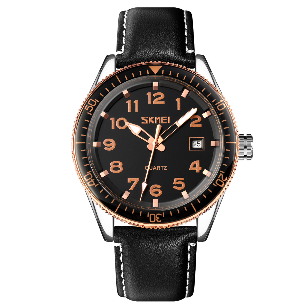 Чоловічий годинник Skmei 9232LRGBK Rose-Gold Black Leather