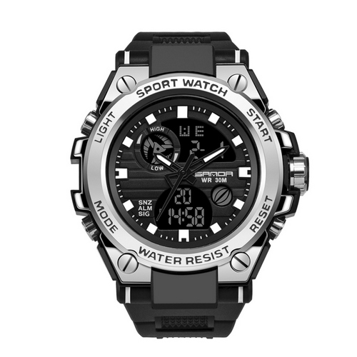 Чоловічий годинник Sanda 739 Black-Silver