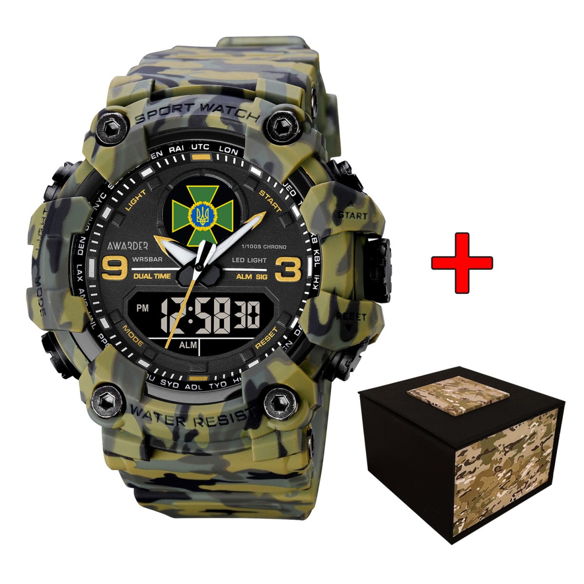 Чоловічий годинник Awarder 001 ДПСУ Army Green