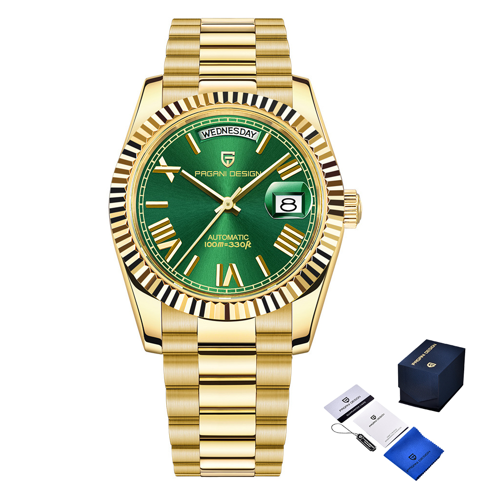Чоловічий годинник Pagani Design PD-1783 Gold-Green