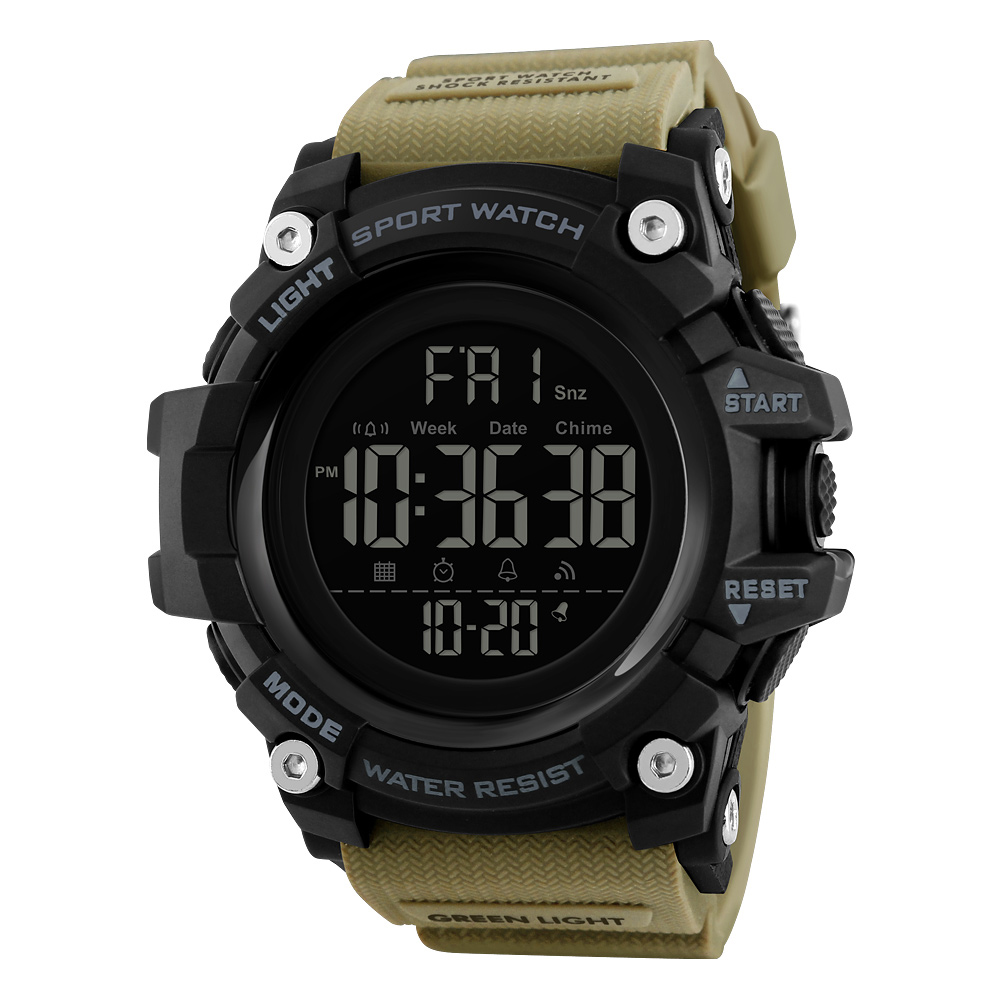 Чоловічий годинник Skmei 1384 Black-Khaki Wrisband
