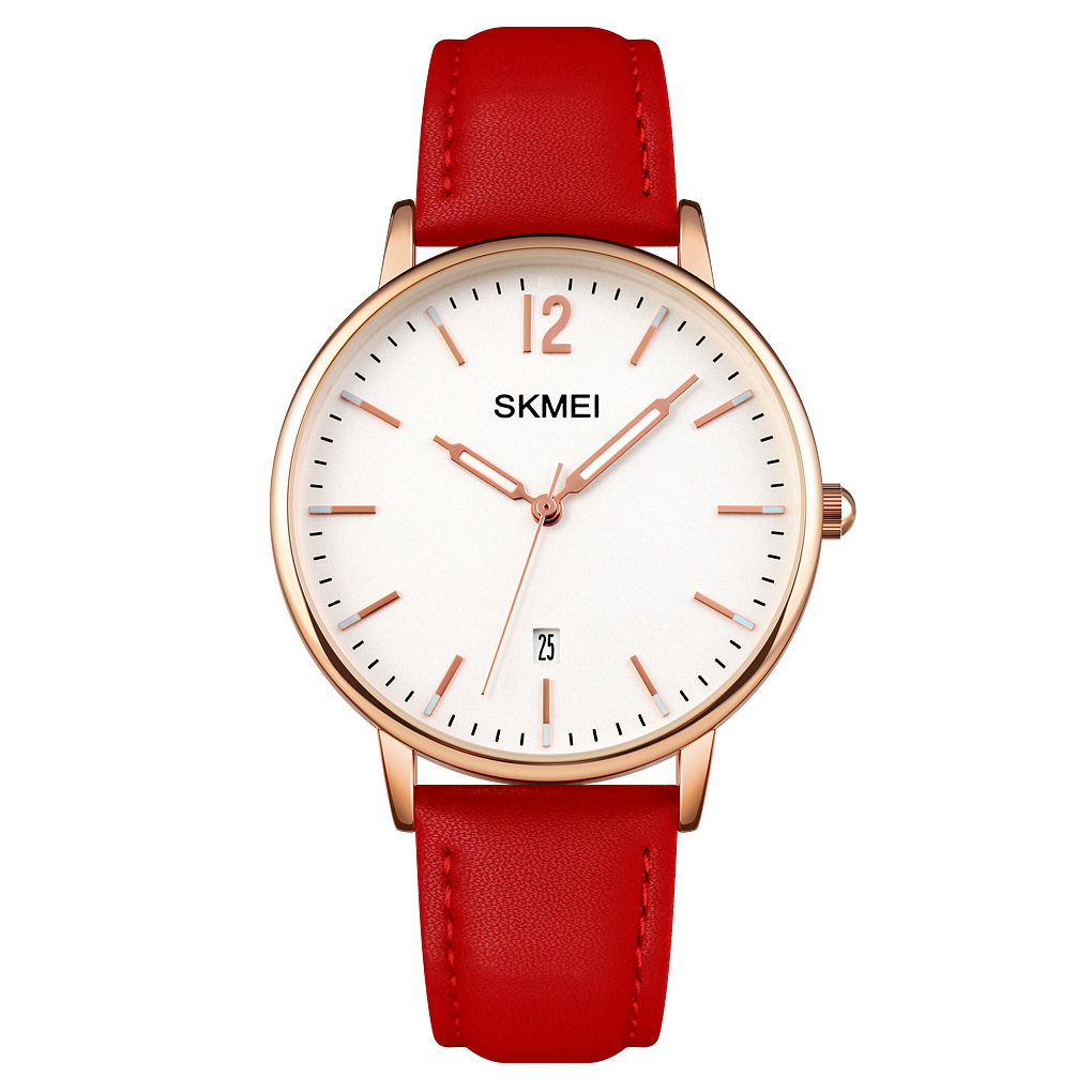 Жіночий годинник Skmei 1724RGRD Rose Gold-Red