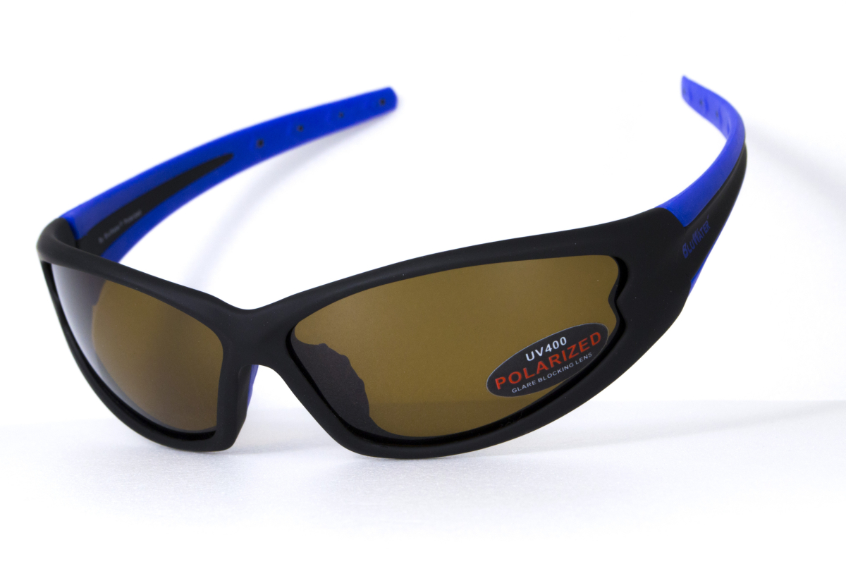Окуляри поляризаційні BluWater Daytona-4 Polarized (brown) коричневі з синіми дужками