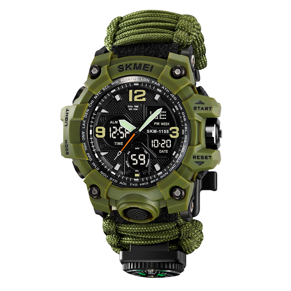 Чоловічий годинник Skmei 1155BNAG Army Green