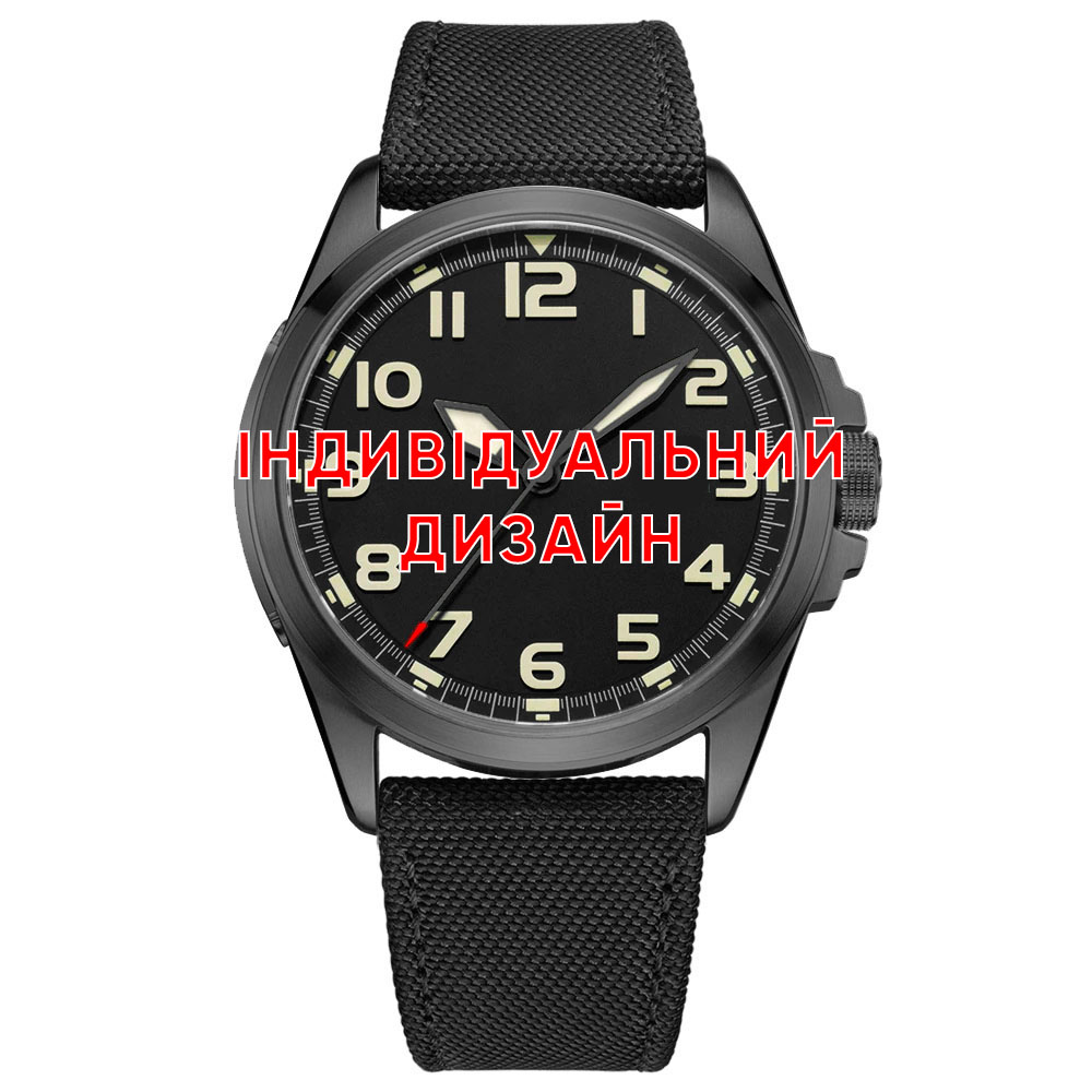 Класичний чоловічий годинник Awarder 041 Black-Black під Індивідуальний дизайн, водонепроникний, японський механізм