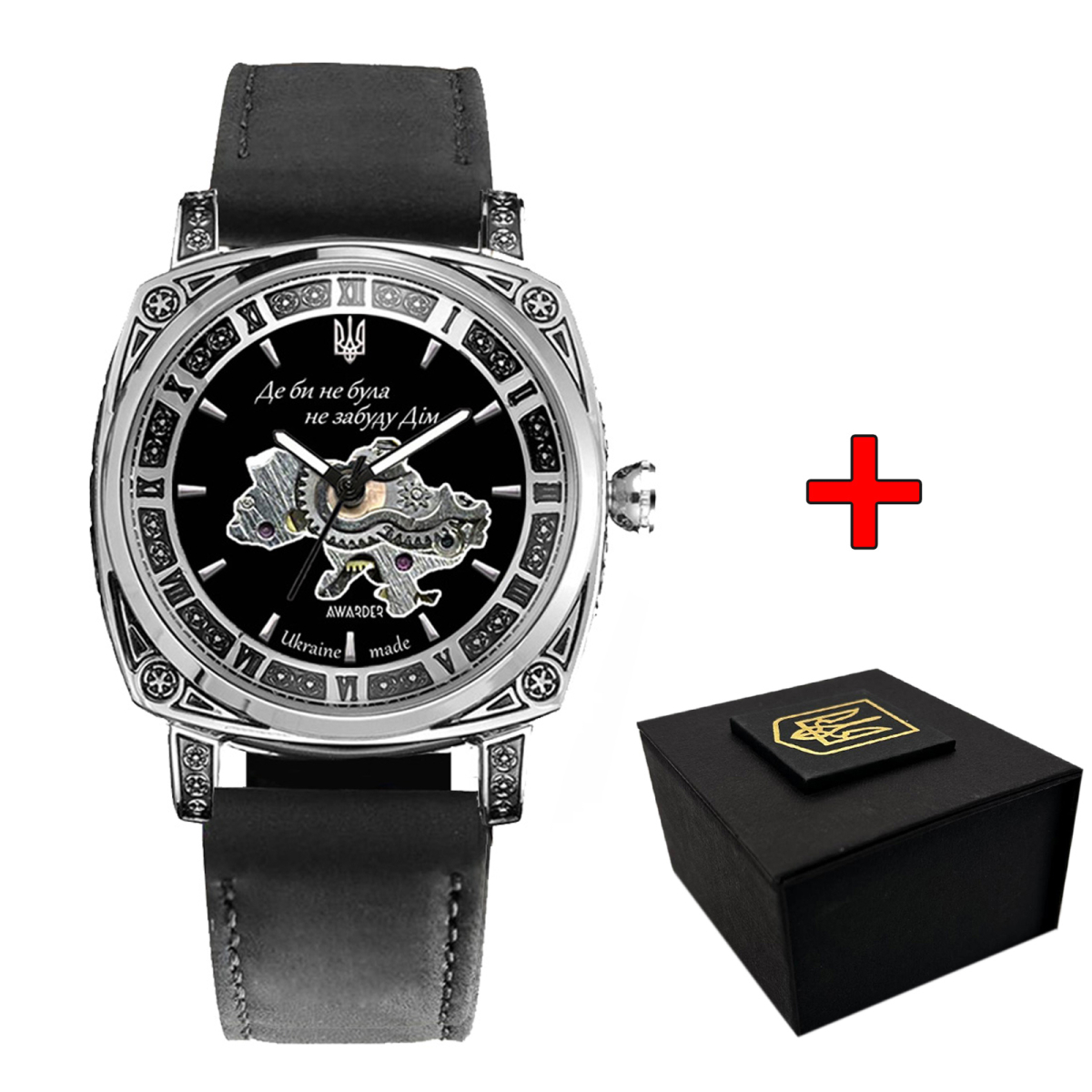 Жіночий годинник Awarder 021-3D Де би не була Silver-Black-Black Leather