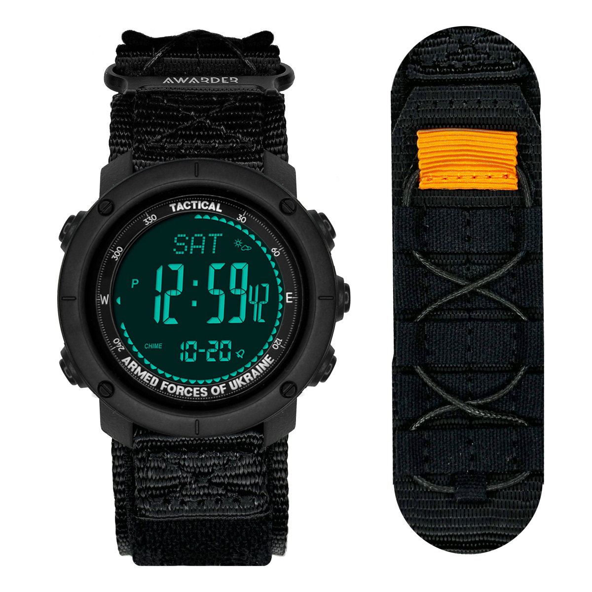 Чоловічий годинник Awarder 036 Nylon Tactic All Black
