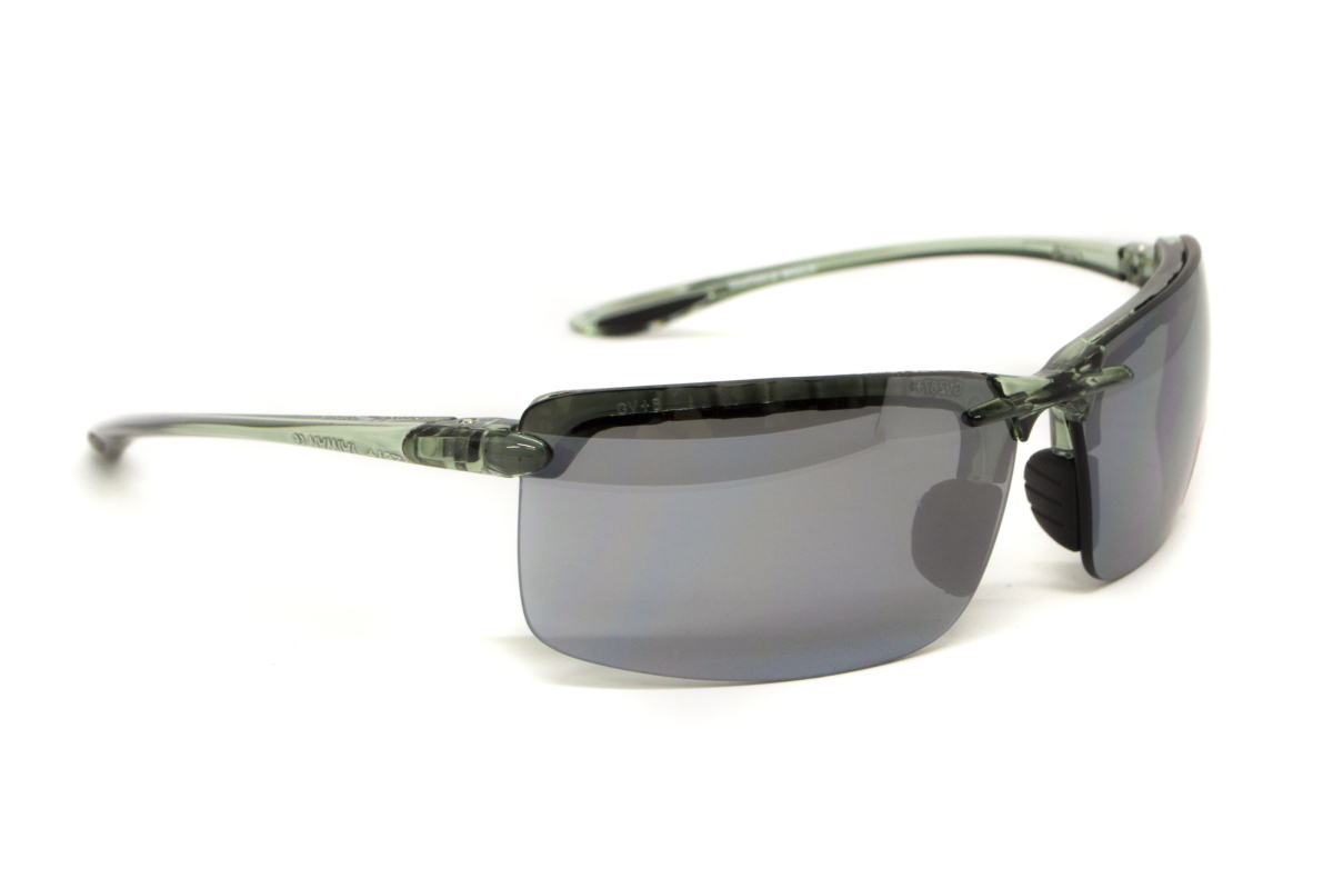 Окуляри захисні Global Vision Wheelin Crystal Gray (flash mirror), дзеркальні сірі лінзи в сірій напівпрозорій оправі