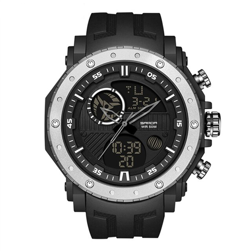 Чоловічий годинник Sanda 6012 Black-Silver
